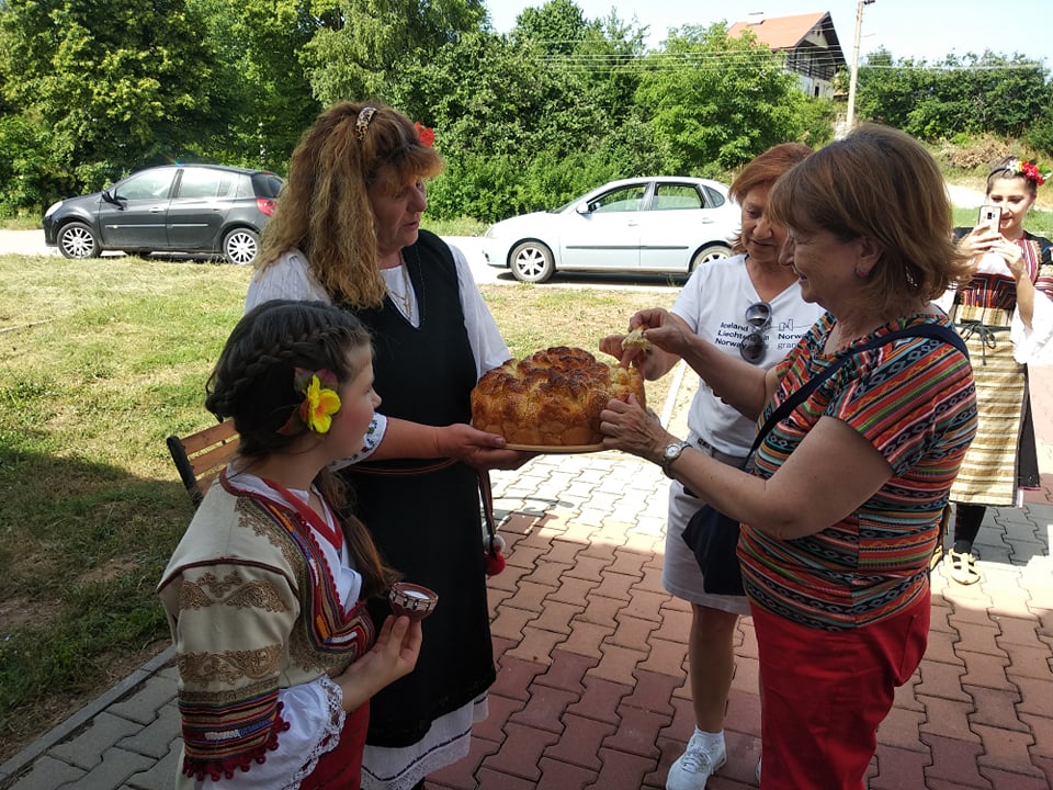 Welcoming with bread in the Bread House in the village of Lobosh Welcoming with bread in the Bread House in the village of Lobosh